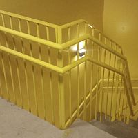 Metal railing with barsindoorfor stair