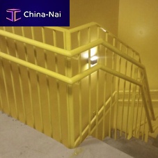 Metal railing with barsindoorfor stair