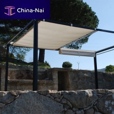 Self-supporting pergola aluminumstainless steelfabric canopy