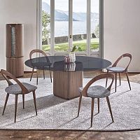 Contemporary dining table BAYwoodenglassmarble