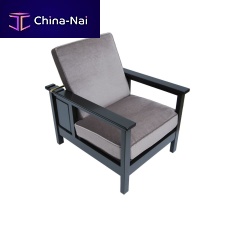 Contemporary armchair MORRIS fabricbeechwith reclining back
