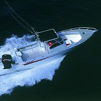 Outboard center console boat Viper 720sport-fishingwith T-topsundeck