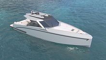 Inboard express cruiser 42 twin-engineplaning hullhard-top