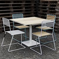 Contemporary bistro table TINA KL106woodensteel basesquare