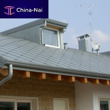 Zinc-titanium roof gutter semicircular