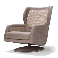 Contemporary armchair V152 leatherwood veneerwing
