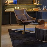 Contemporary relaxing armchair LULLABYleathersynthetic leatherfelt