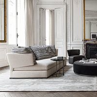 Round sofa Amoenus Softcontemporaryfabricleather