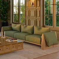 Contemporary sofa Dudleyfabricleathergray