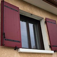 Swing shutter aluminumwood lookwindow