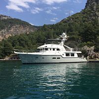 Offshore motor yacht 52trawlerflybridgedisplacement hull