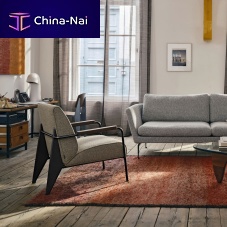 Contemporary armchair DE SALON fabricleathersolid wood