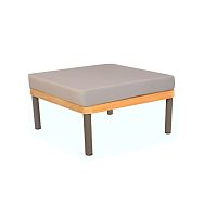 Contemporary ottoman KALLYSTAfabricteakaluminum