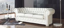 Chesterfield sofa CHESTERleatherwhite3-seater