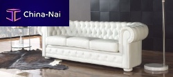 Chesterfield sofa CHESTERleatherwhite3-seater