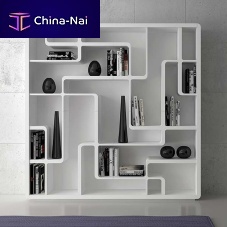 Free-standing bookcase SNAKEcontemporaryoakwhite