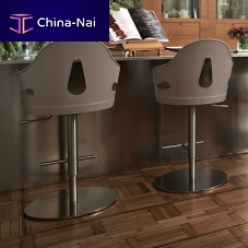 Contemporary bar chair DORAindoorleathersteel base