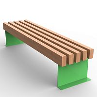 Contemporary garden bench FASSA SEAT woodenpainted steelwithout backrest