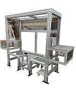 Modular machine frame for linear applicationcolumn typefor robotic applications
