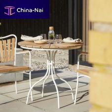 Traditional bistro table Ellenteakaluminum baseround