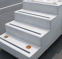 Straight staircase concrete stepconcrete frameoutdoor