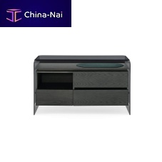 Contemporary chest of drawers Hollyashstained woodsmoked glass