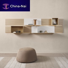 Contemporary pouf FUJIfabricleatherround