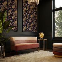 Contemporary sofa Sandwichvelvetpolyesterpink