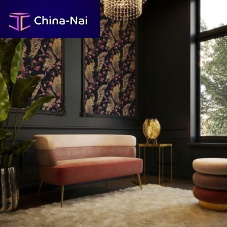 Contemporary sofa Sandwichvelvetpolyesterpink