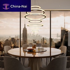 Art Deco chandelier SALO ELAMAbrushed metalpolished metalLED