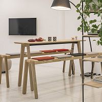 Traditional bench E-QUObeechsolid woodwithout backrest