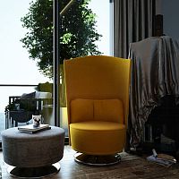 Contemporary pouf GIRAFFfabricleatherfelt