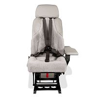 Aircraft cabin seat 1114 for pilotwith armrestswith adjustable headrest