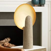 Table lamp ECLIPSEsteeltravertinecontemporary