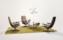 Contemporary armchair HEALEY LOUNGEleatherwith footrestadjustable