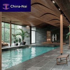 Metal suspended ceiling FLEXIBLE TRAVERSEfloatingfor swimming poolindoor