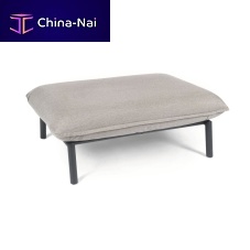 Contemporary ottoman LUNASunbrella®stainless steelrectangular