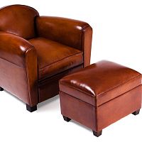 Traditional footrest leatherbeech