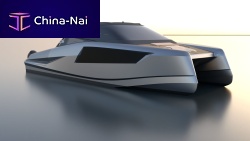 Catamaran express cruiser GARI 45inboardoutboardtwin-engine