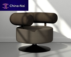 Contemporary armchair GOMOfabricmetalbrown
