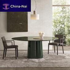 Contemporary dining table MATEOlacquered woodmarblelacquered wood base
