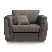 Contemporary armchair OSCARleatherwith removable cushionhome cinema