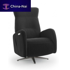 Contemporary relaxing armchair leatherfabricmetal