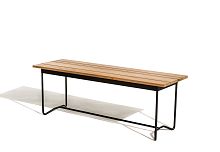 Contemporary garden bench GRINDAteakpainted steel