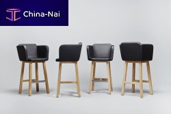 Contemporary bar chair CLUBindoorfabricleather