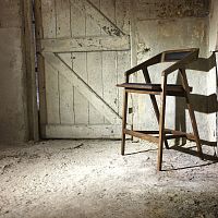 Contemporary bar chair KATAKANAindoorfabricleather