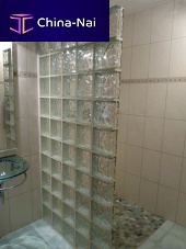 Square glass brick curvedembossedfor facade