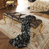 Classic upholstered bench BELLA VITA fabricviolet