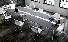 Contemporary boardroom table ADAPTA PLUSwoodenrectangularwith integrated electrical outlet