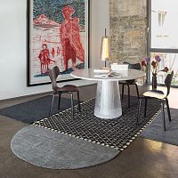 Contemporary dining table BENTmarbleglass baseround